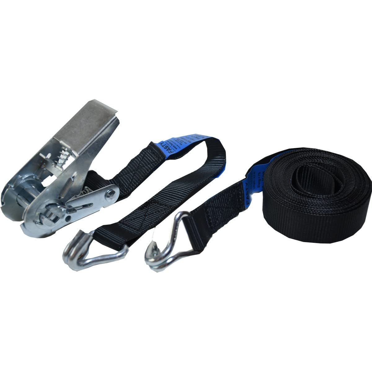 Fasty Strap 2-Piece Set with Hooks 500 Kg, 5 Meter Length x 25 mm Width, Black