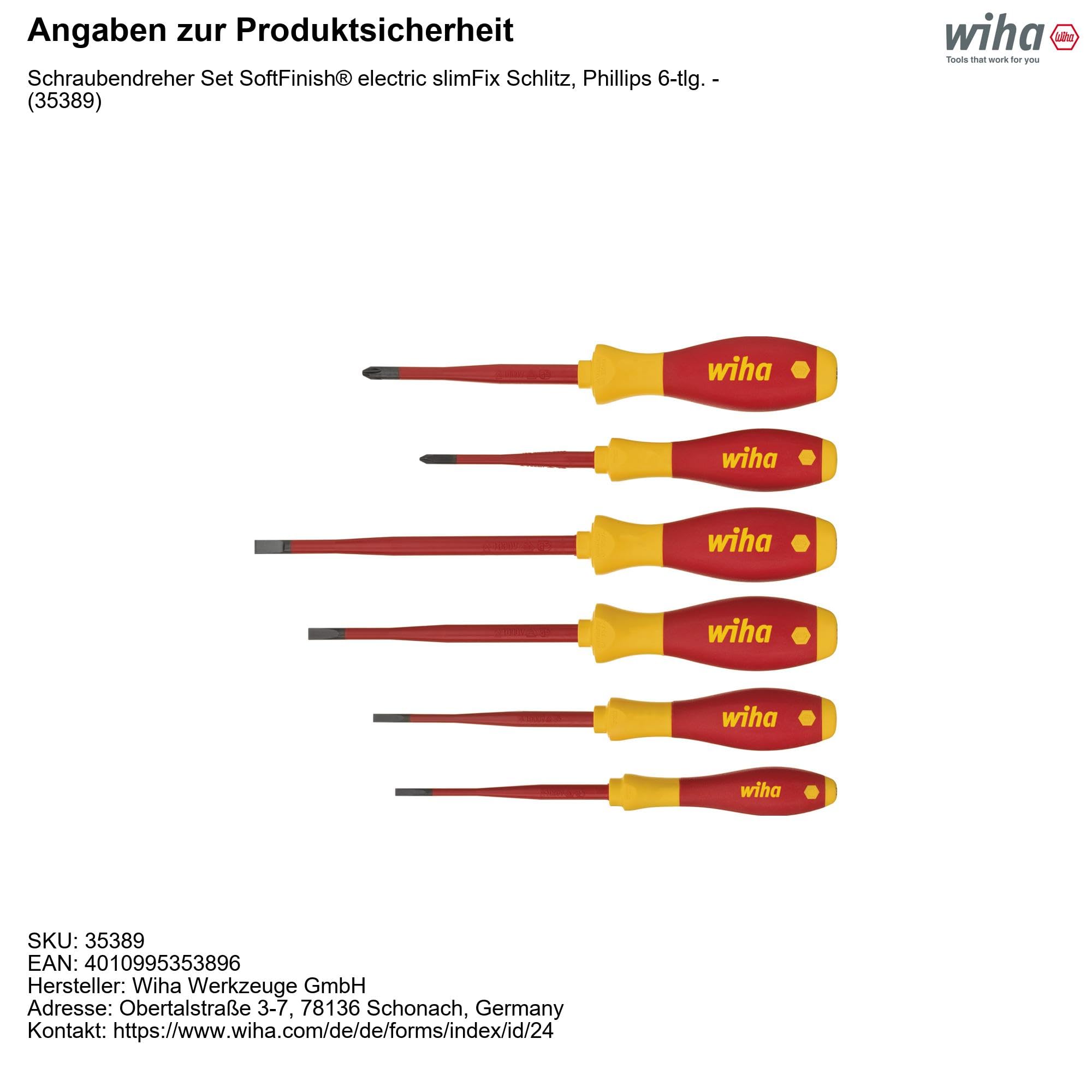 Wiha SoftFinish Electric Slimfix Screwdriver Set 6-Pieces