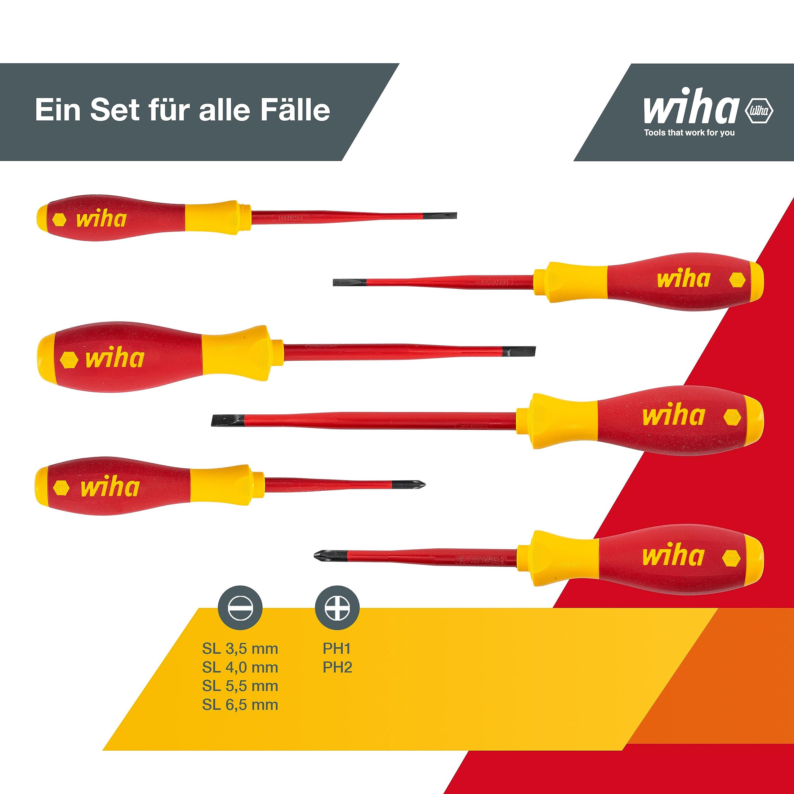 Wiha SoftFinish Electric Slimfix Screwdriver Set 6-Pieces