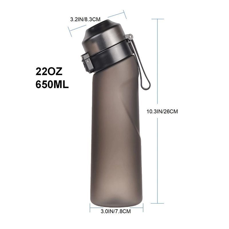0 Sugar 0 Calorie Scented Water Bottle Matte Black 7 Rings