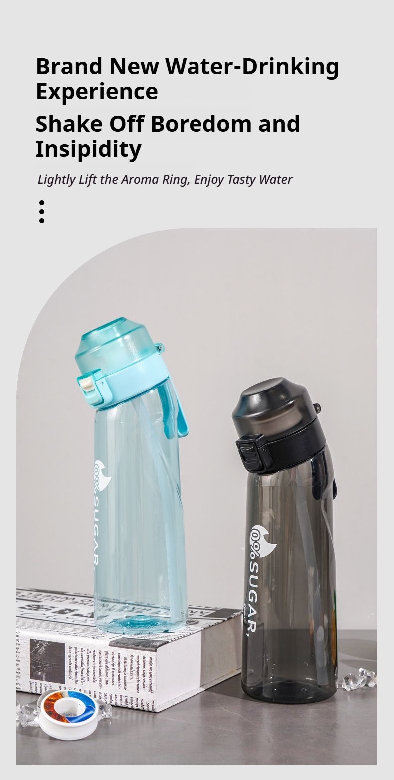 0 Sugar 0 Calorie Scented Water Bottle Transparent black