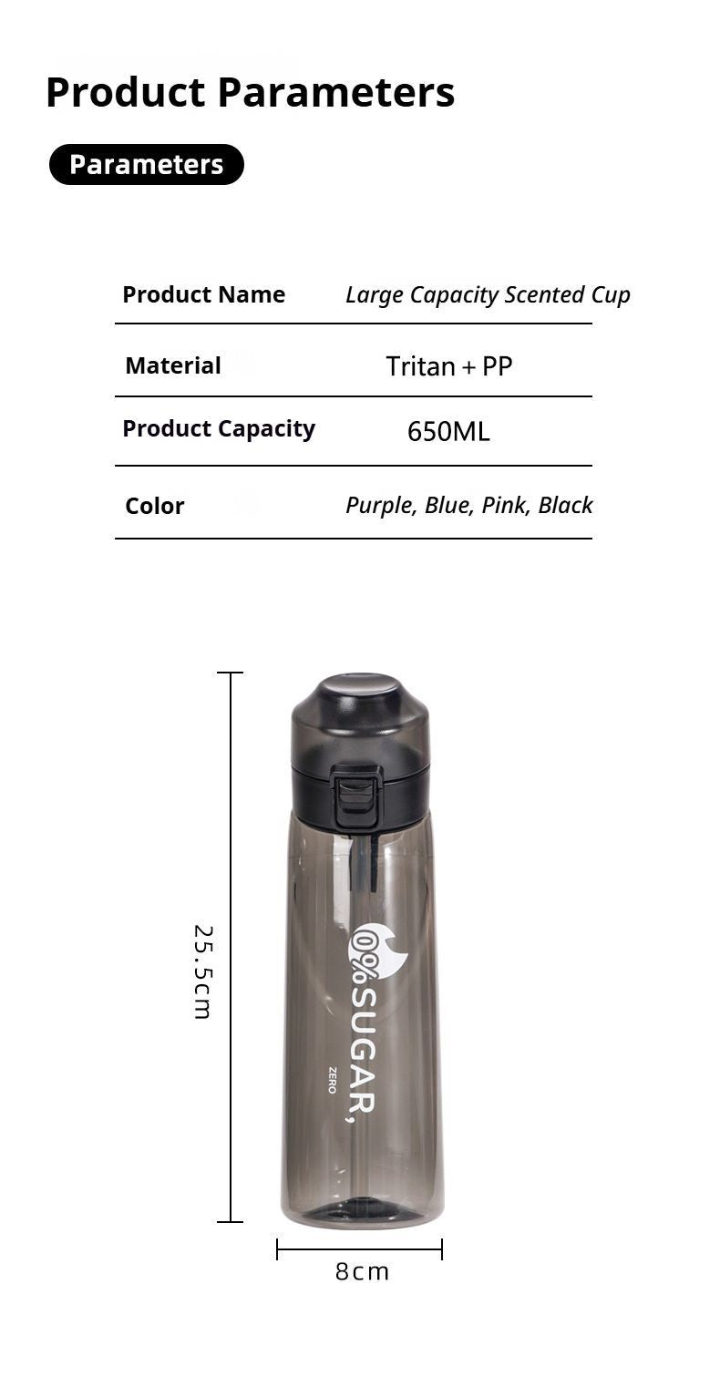 0 Sugar 0 Calorie Scented Water Bottle Transparent black