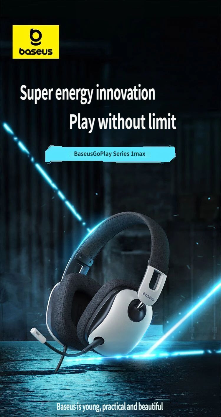 Baseus Over-ear Bluetooth headphones-White