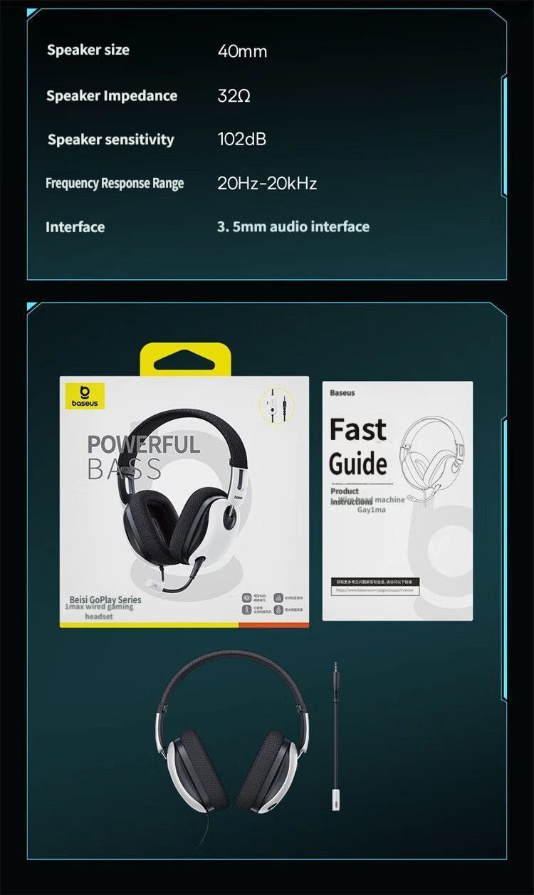 Baseus Over-ear Bluetooth headphones-White