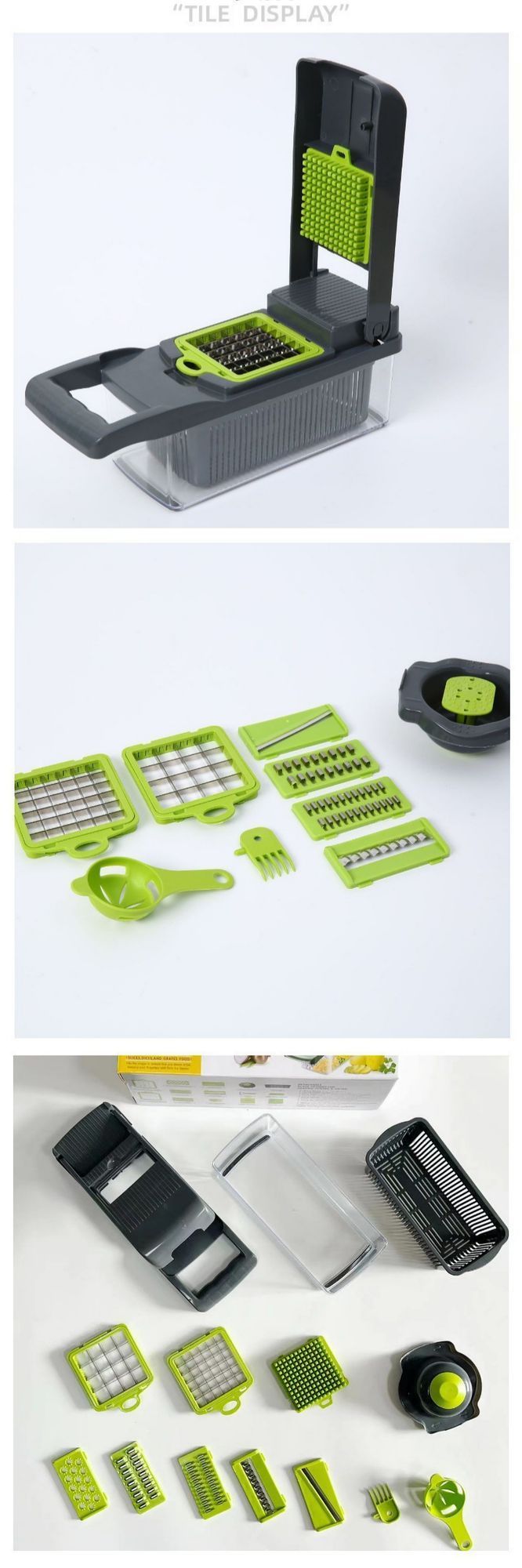 14-in-1 Vegetable Chopper 11 Blades+Spoon-shaped Tool