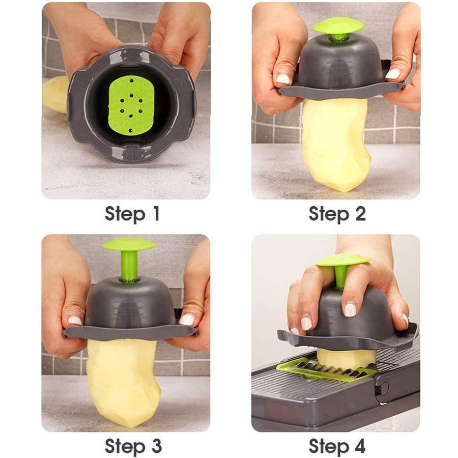 14-in-1 Vegetable Chopper 3 Blades+Spoon-shaped Tool