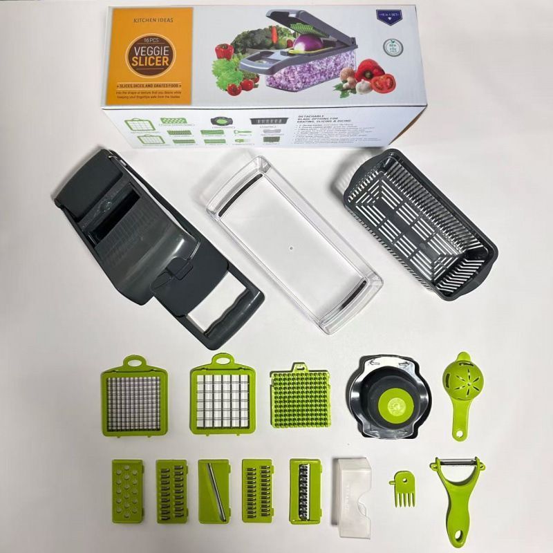 16-in-1 Vegetable Chopper 11 Blades+Spoon-shaped Tool