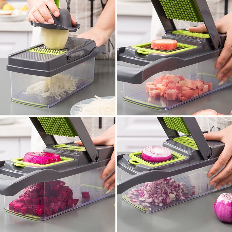 16-in-1 Vegetable Chopper 11 Blades+Square Tool