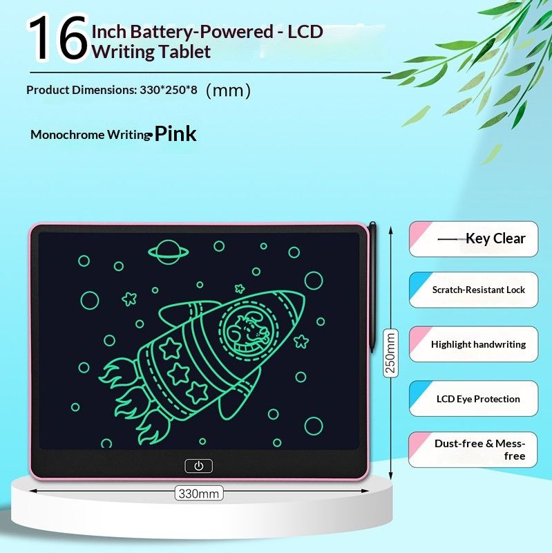 16-inch Battery-powered+FreeLanyard MonochromeScreen:Pink