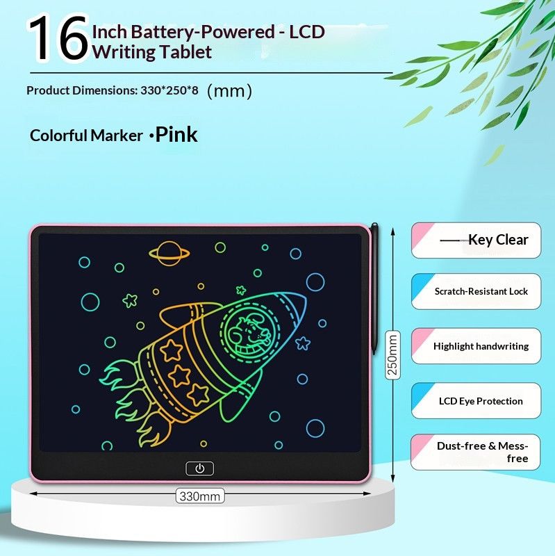 16-inch Battery-powered+FreeLanyard MonochromeScreen:Pink