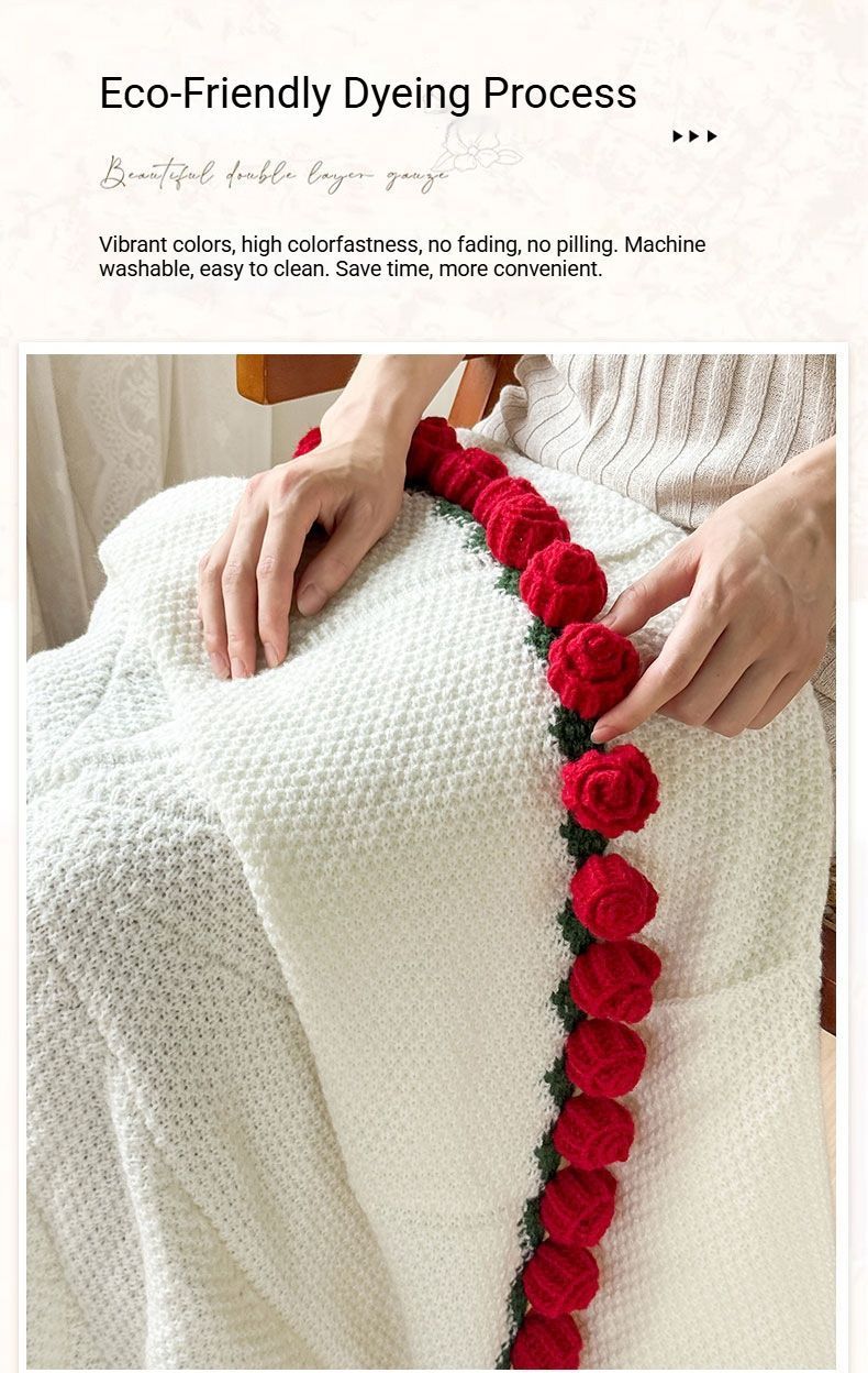 33 Red Rose Bouquet Blanket Diameter Approximately 80CM
