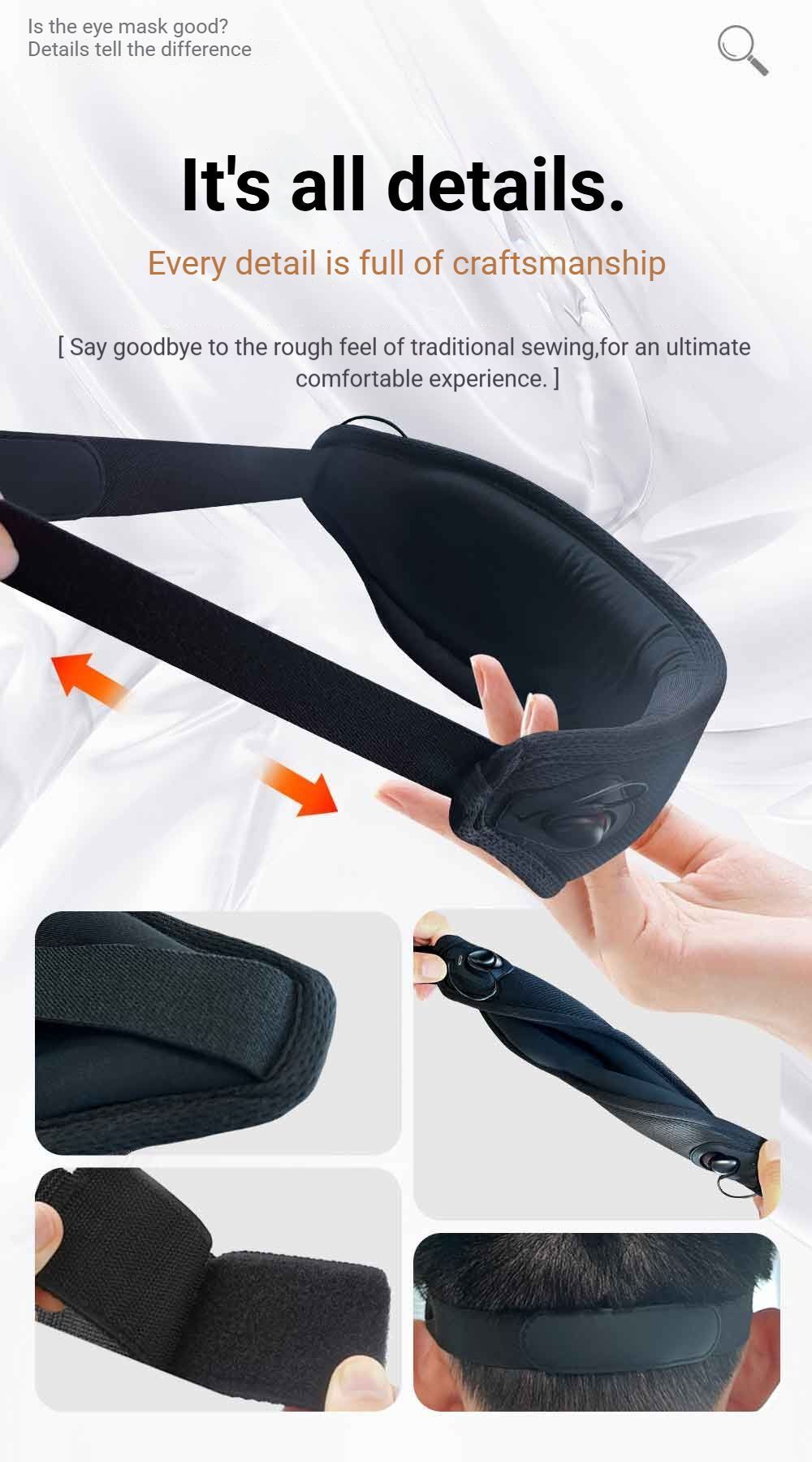 3D Bluetooth Sleep Eye Mask Black