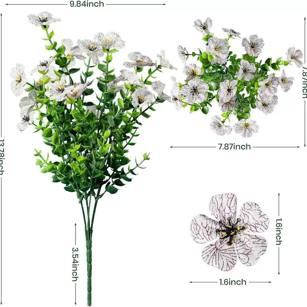 7 Heads 35 Mesh Eucalyptus Violet Light Pink 21 Bunches