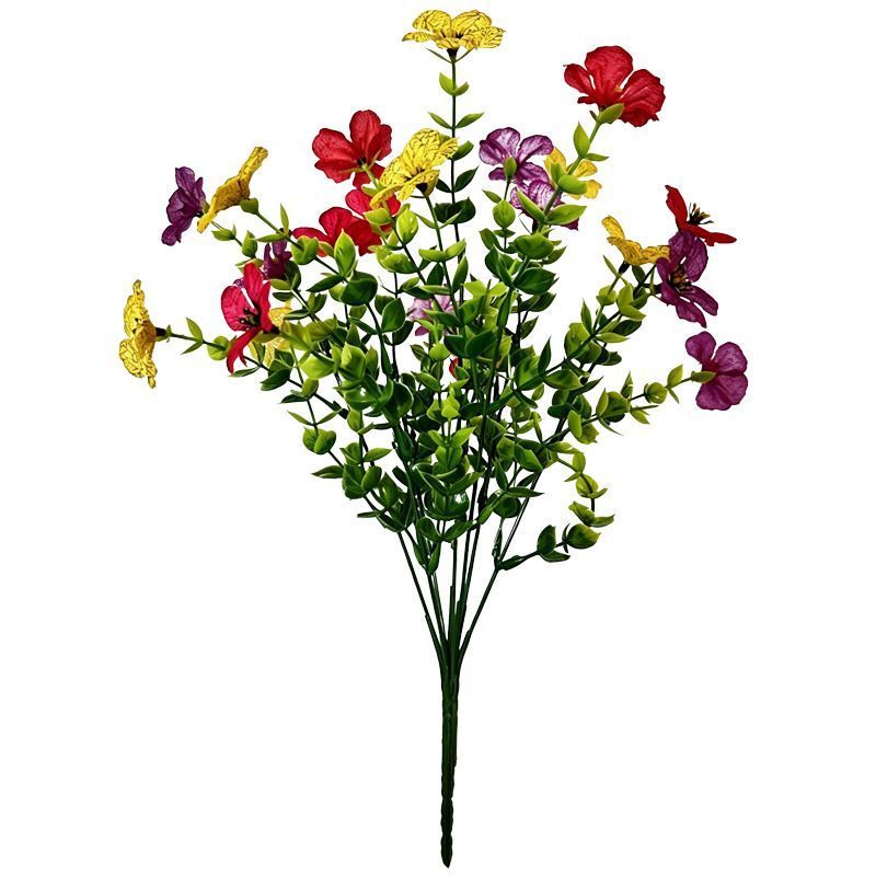 7 Heads 35 Mesh Eucalyptus Violet Red 21 Bunches