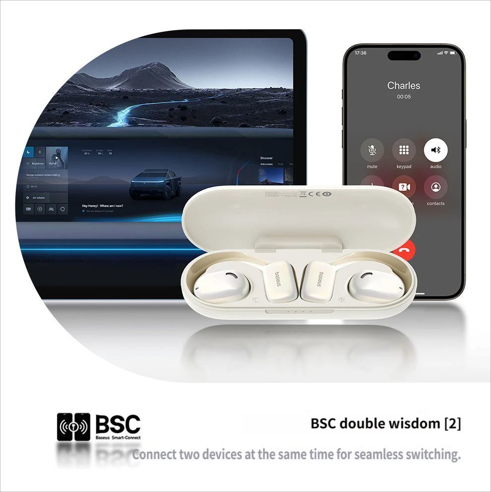Baseus AG20 Bluetooth headset-White