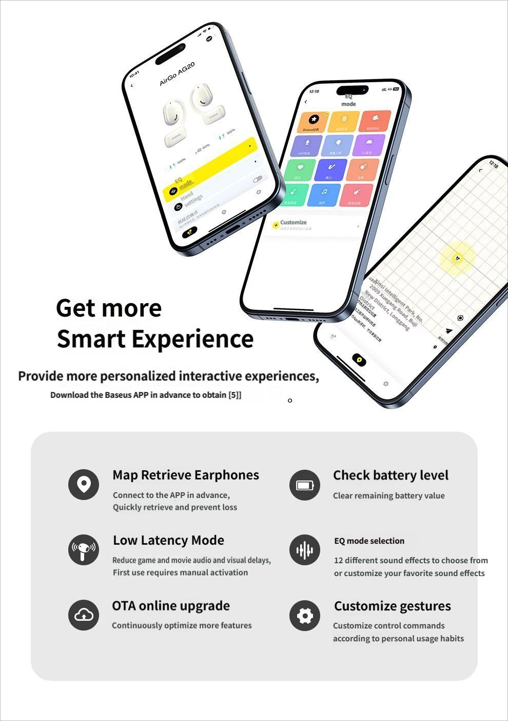 Baseus AG20 Bluetooth headset-White