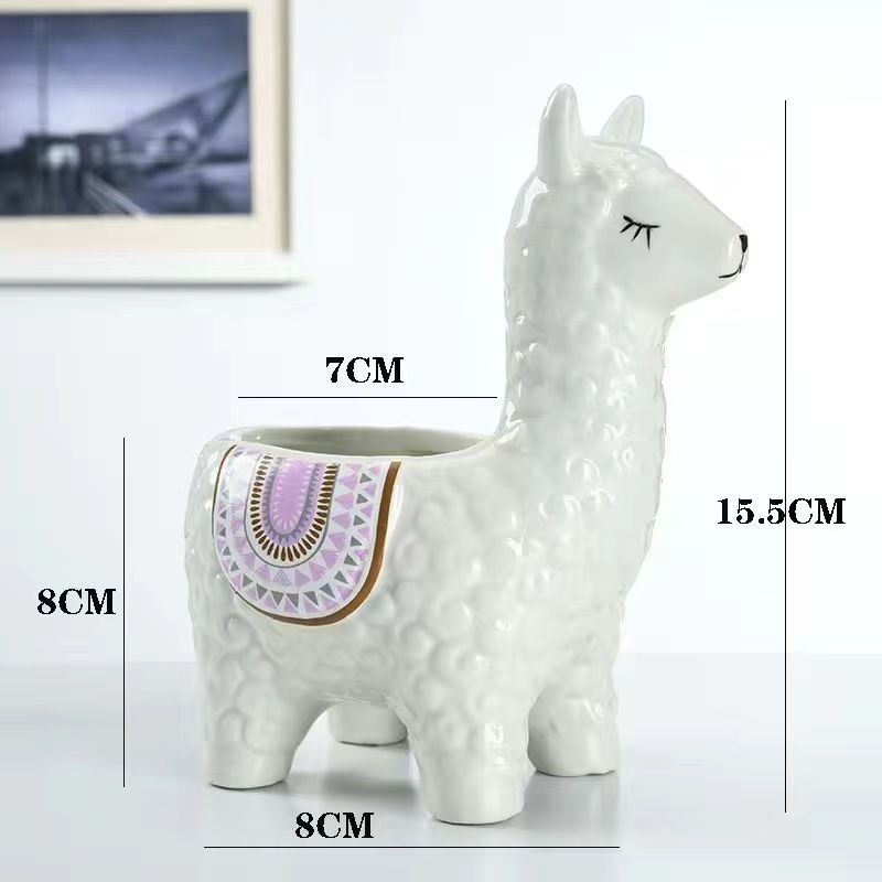 Alpaca Orchid Ceramic Planter