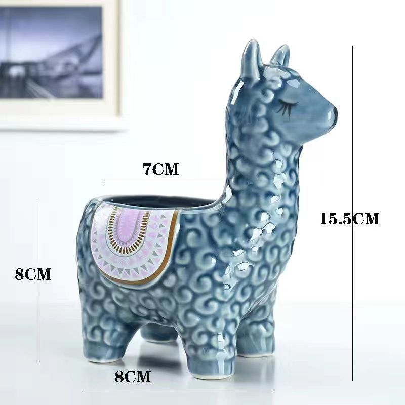 Alpaca Red Ceramic Planter