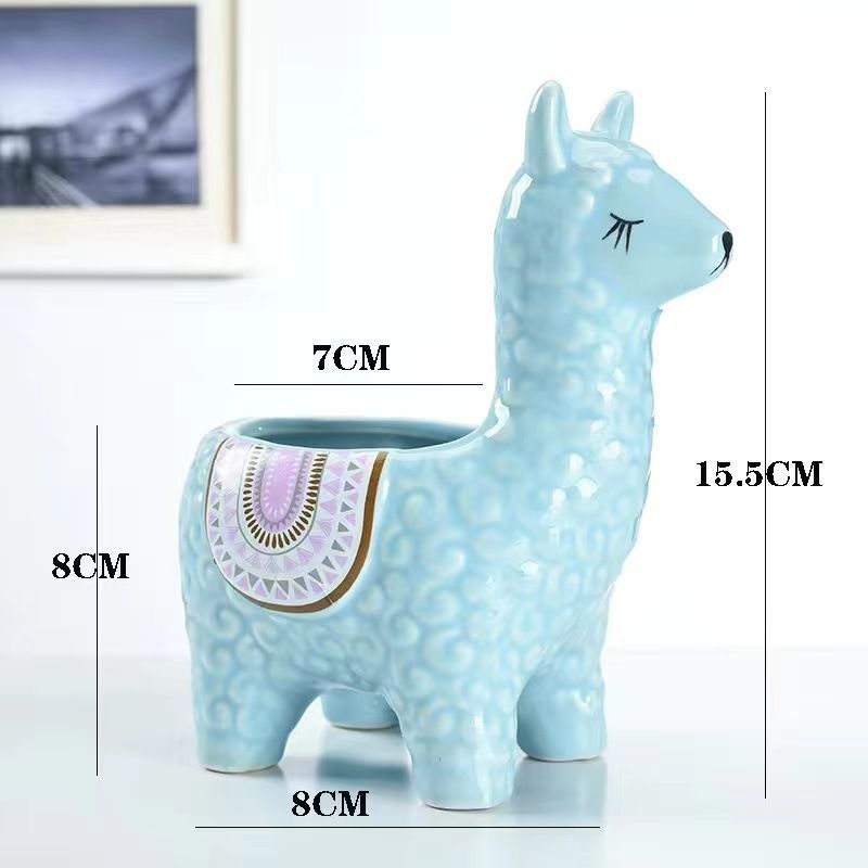 Alpaca White Ceramic Planter