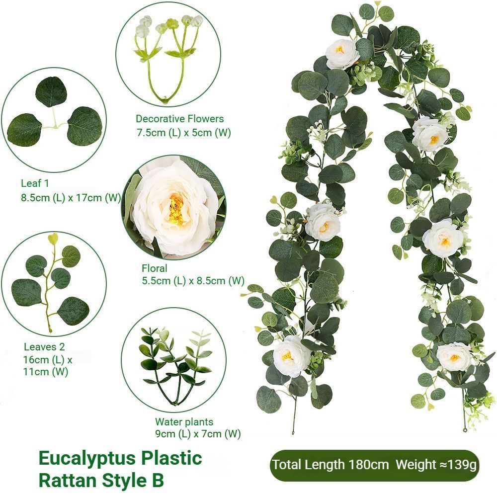 Artificial Eucalyptus Vine pink