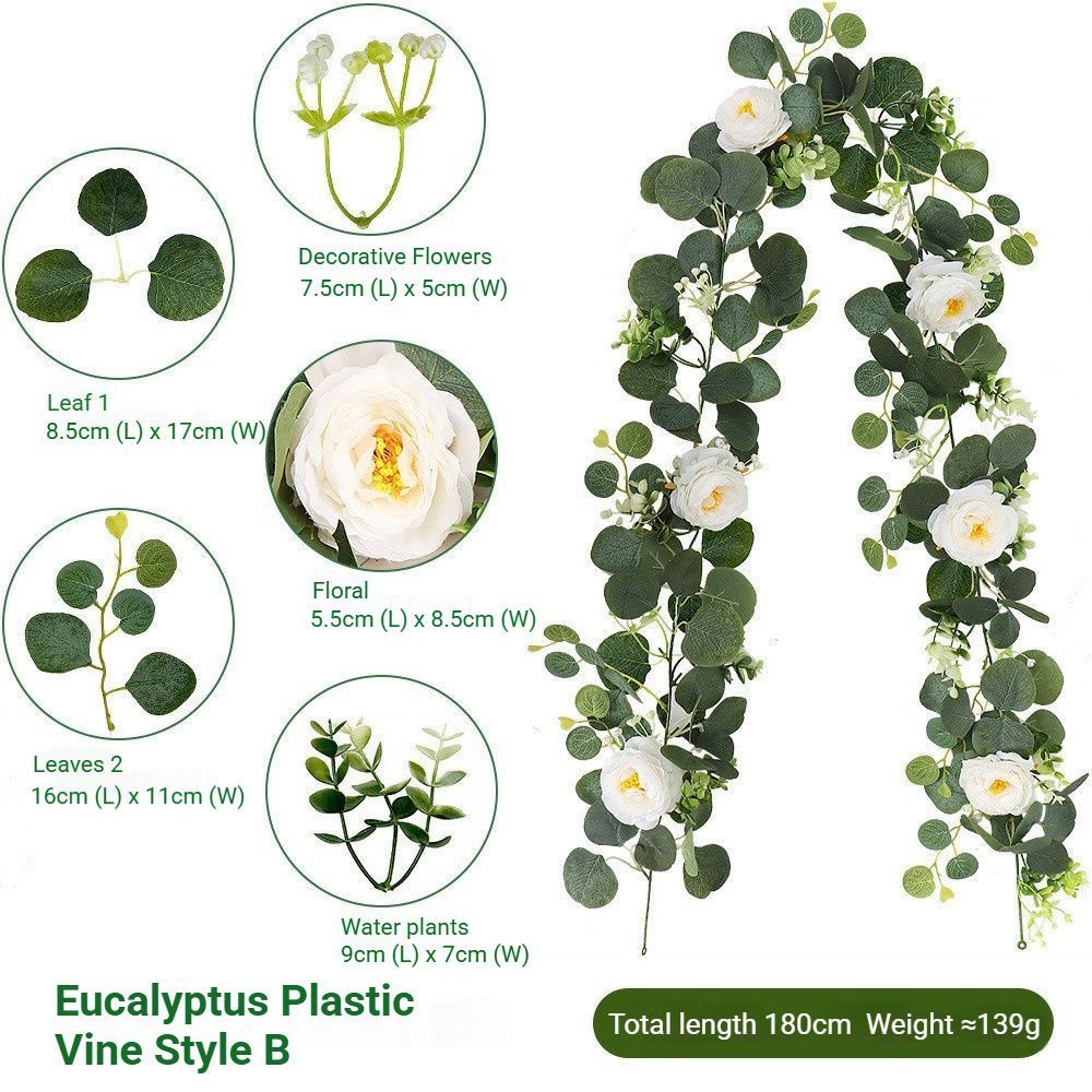 Artificial Eucalyptus Vine white