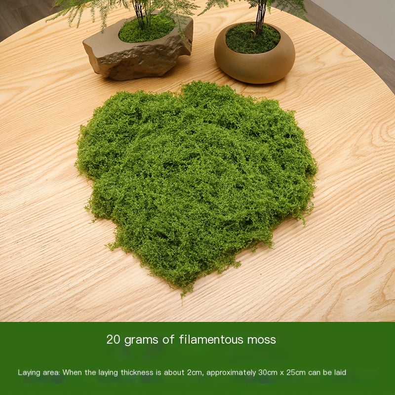 diy artificial moss lawn-Dark Green Filamentous Moss 200g