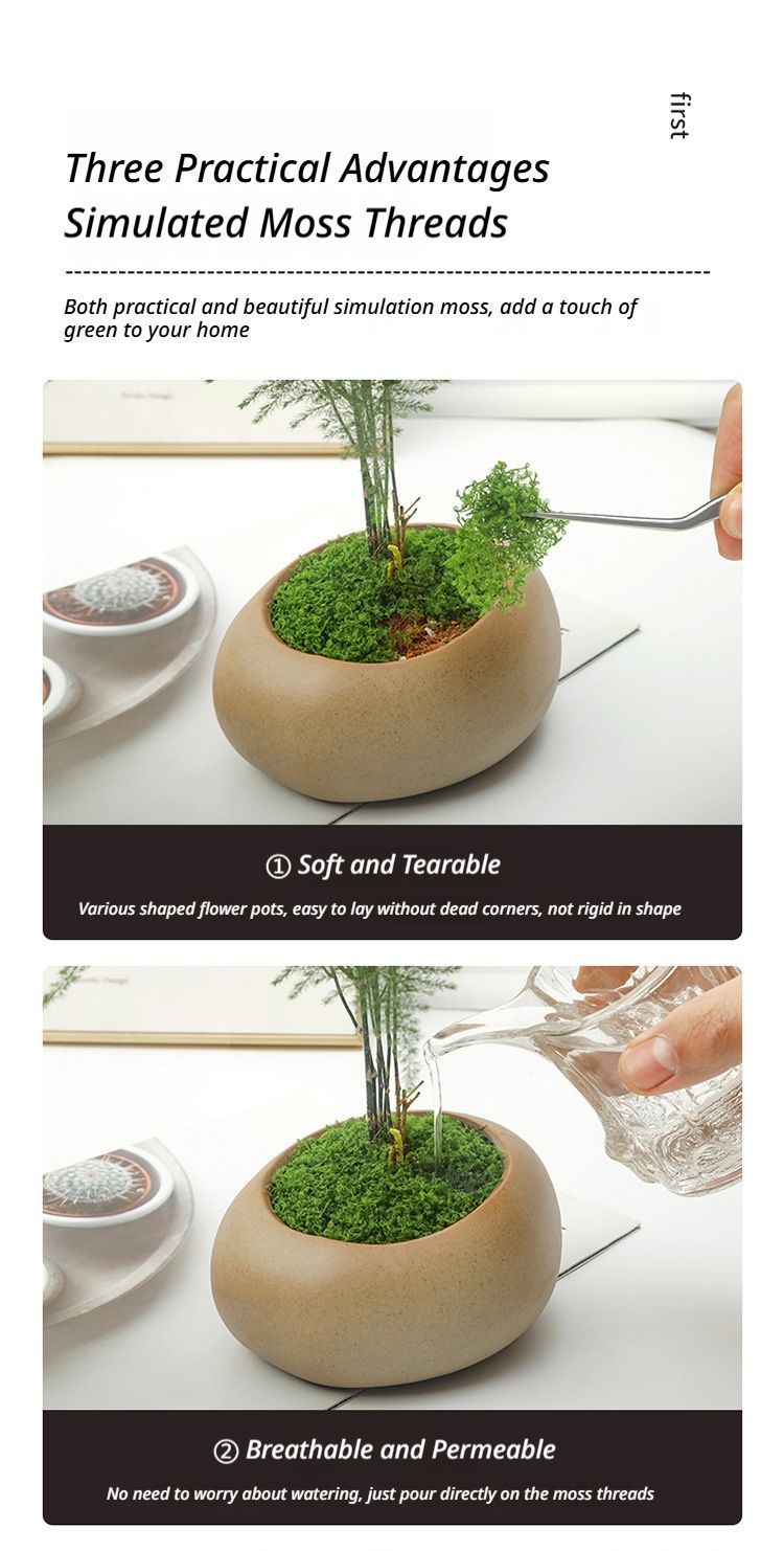 diy artificial moss lawn-Dark Green Filamentous Moss 20g
