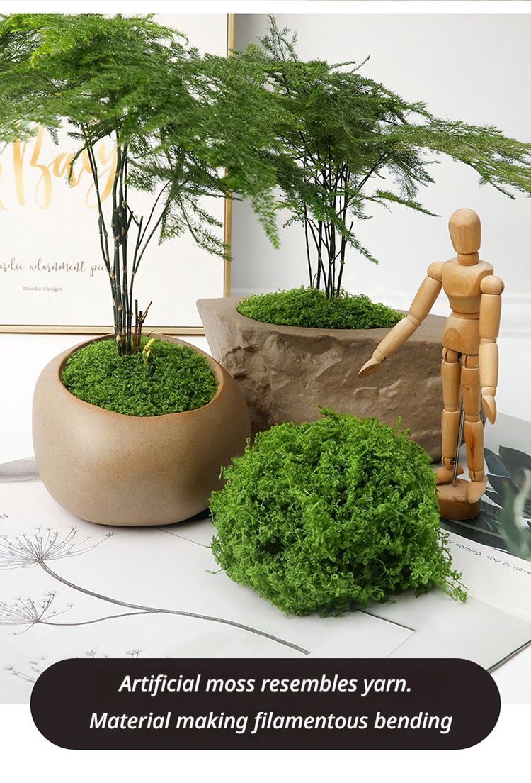 diy artificial moss lawn-Light Green Filamentous Moss 1000g Bulk