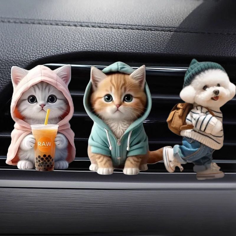 VentStyle BlueHoodieKitten+PinkMilkTeaKitten-2-PieceSet