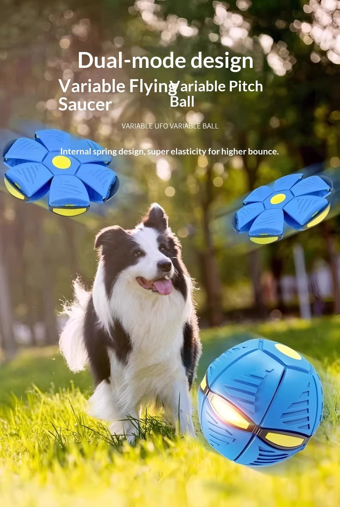 TransformingFlyingSaucerBall-Blue ThreeLights