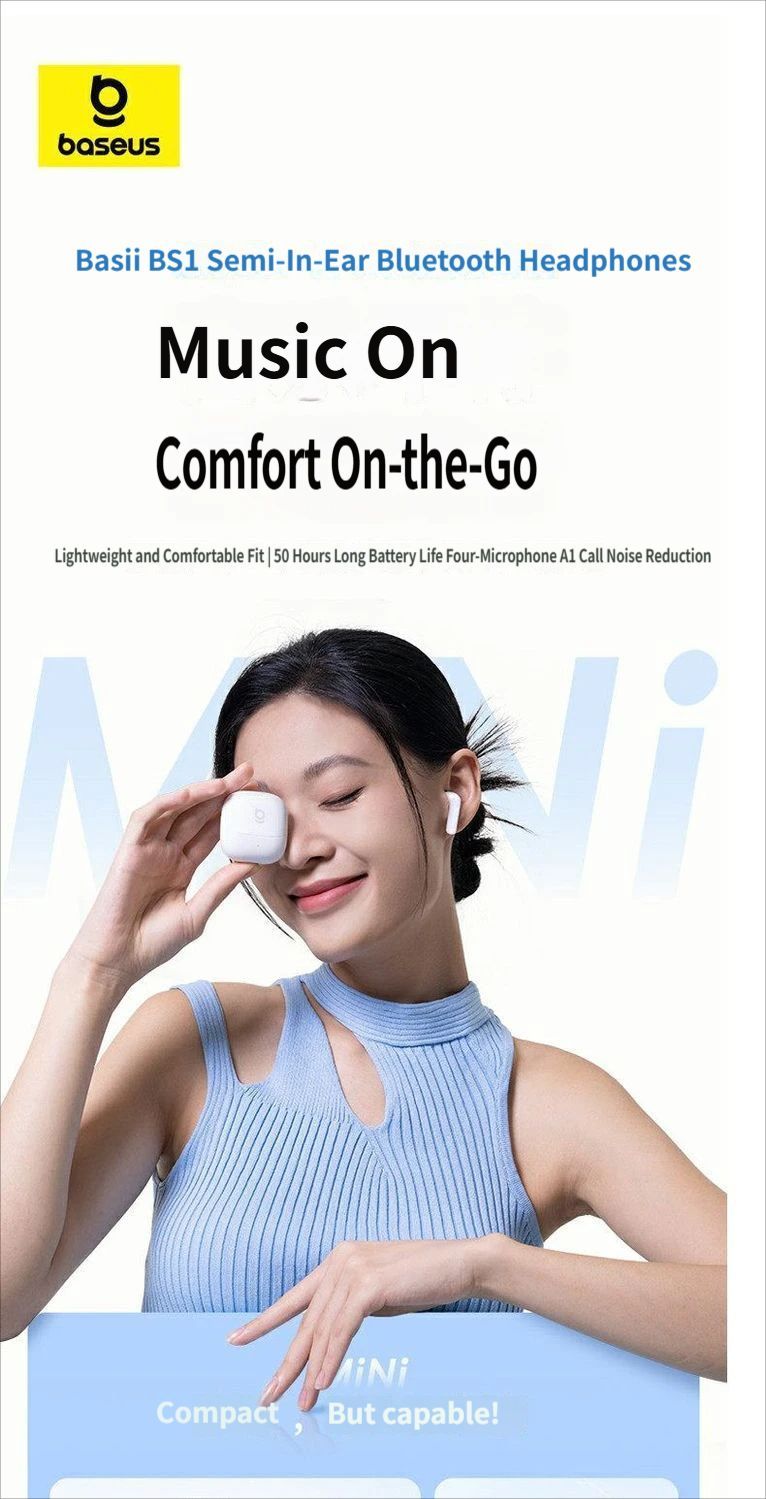 Baseus BS1 Bluetooth headset-Blue