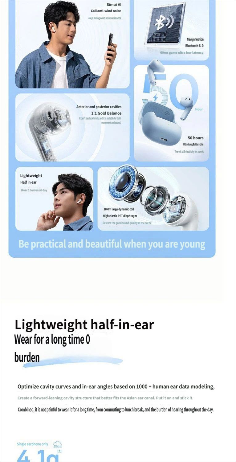 Baseus BS1 Bluetooth headset-Blue