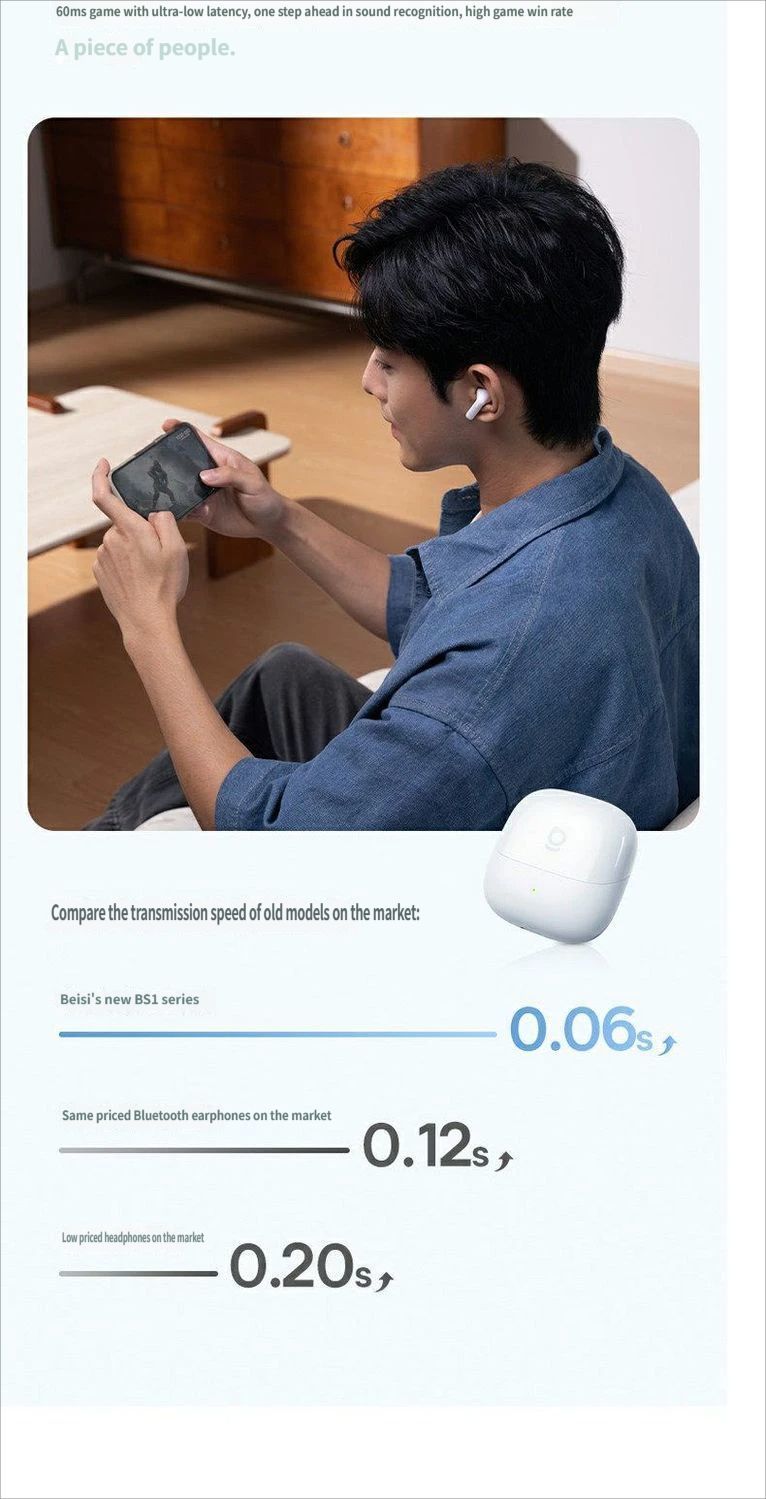 Baseus BS1 Bluetooth headset-Blue