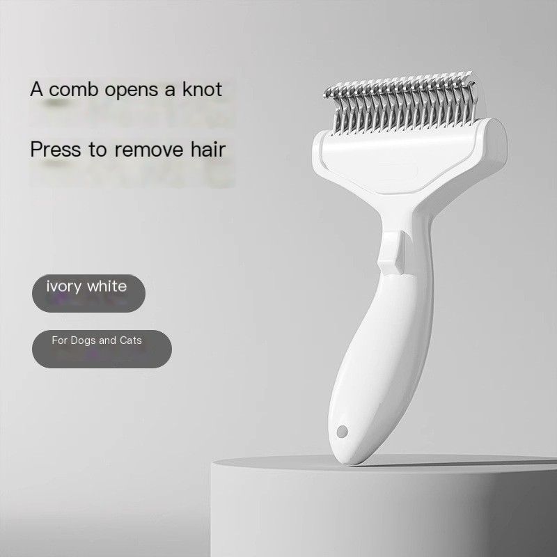 Cat hair comb-White