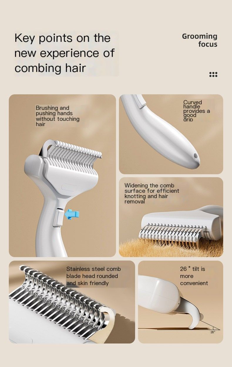 Cat hair comb-White