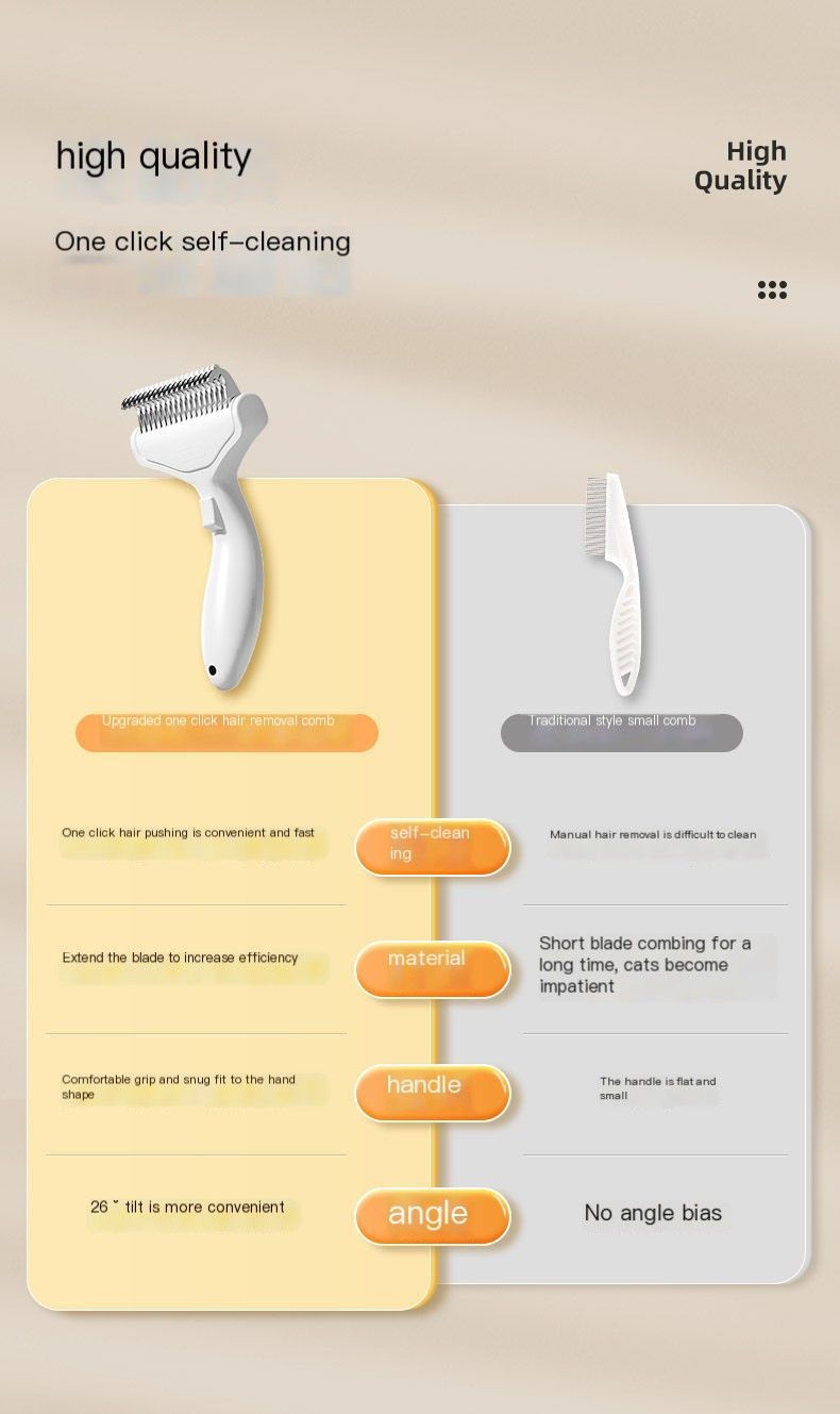 Cat hair comb-White