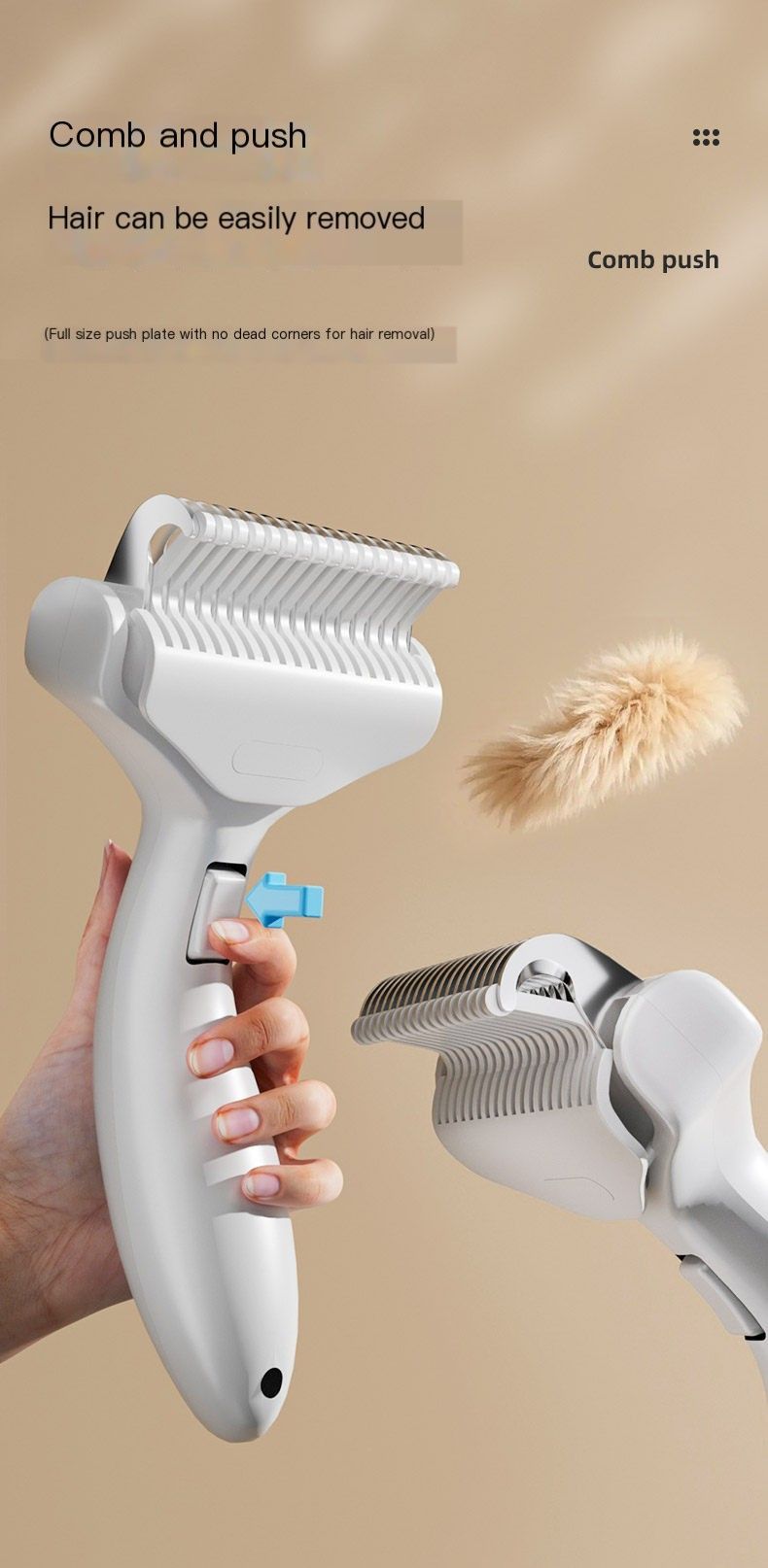 Cat hair comb-White
