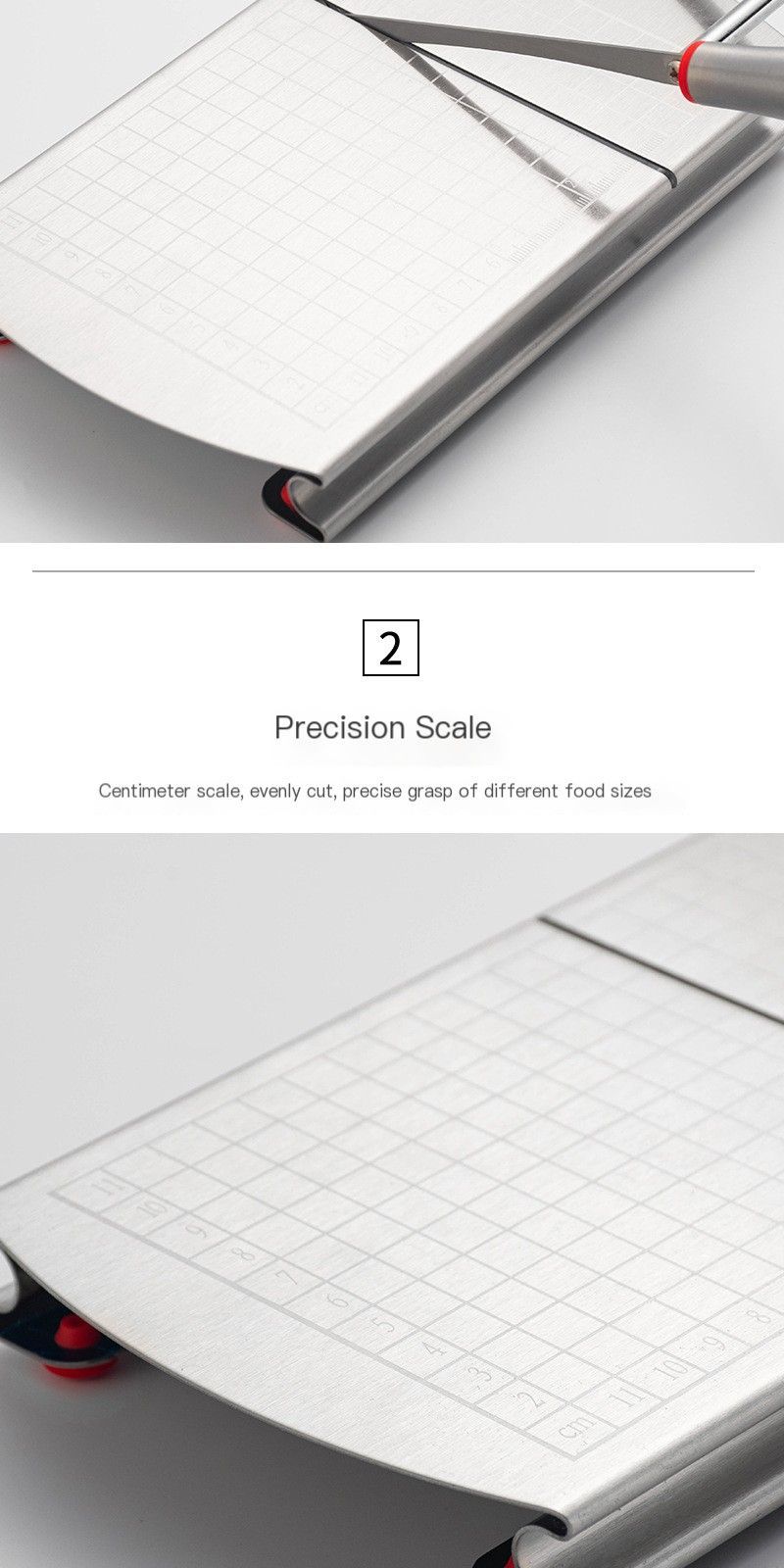 A stainless steel cheese slicer with scales-With scale