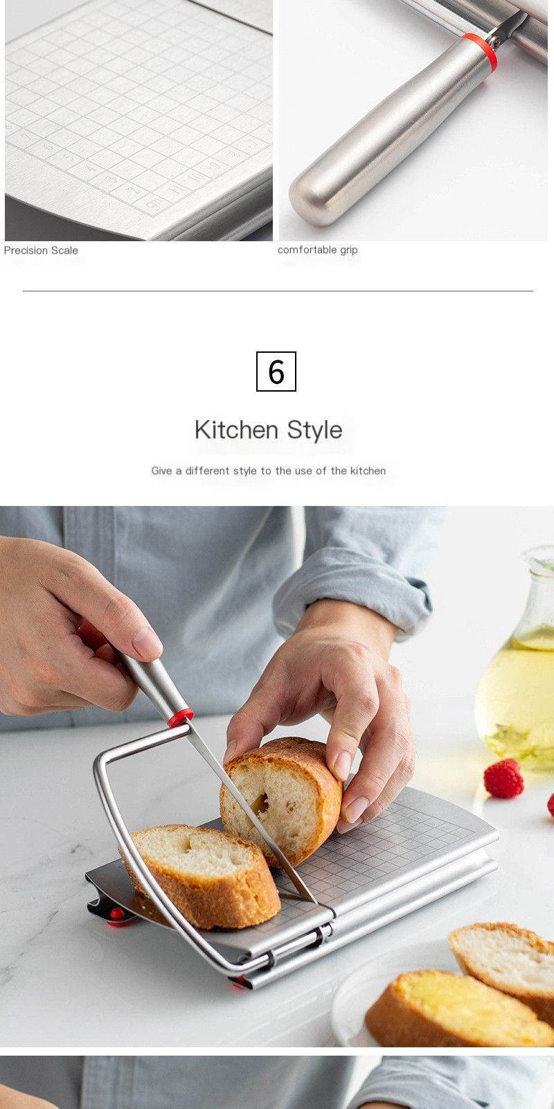 A stainless steel cheese slicer with scales-With scale