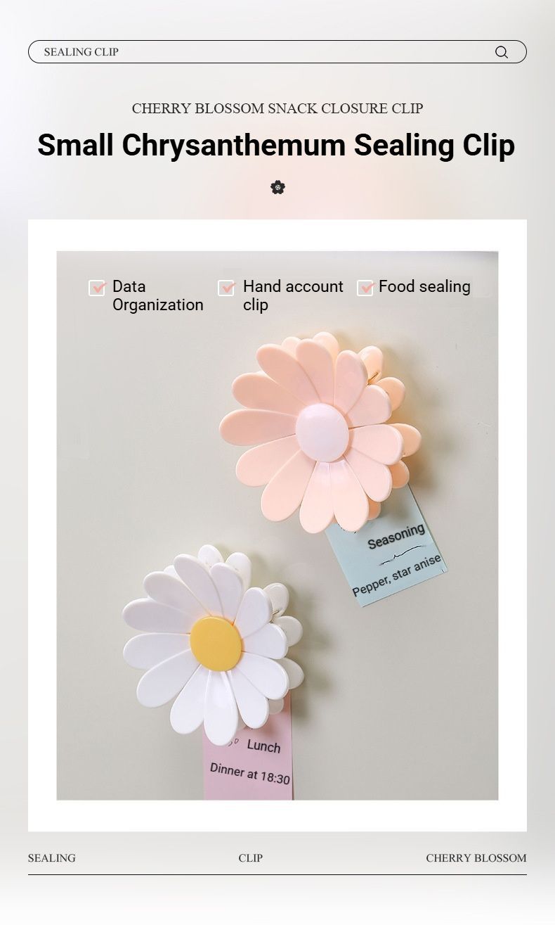 Daisy Sealing Clips Set Pink