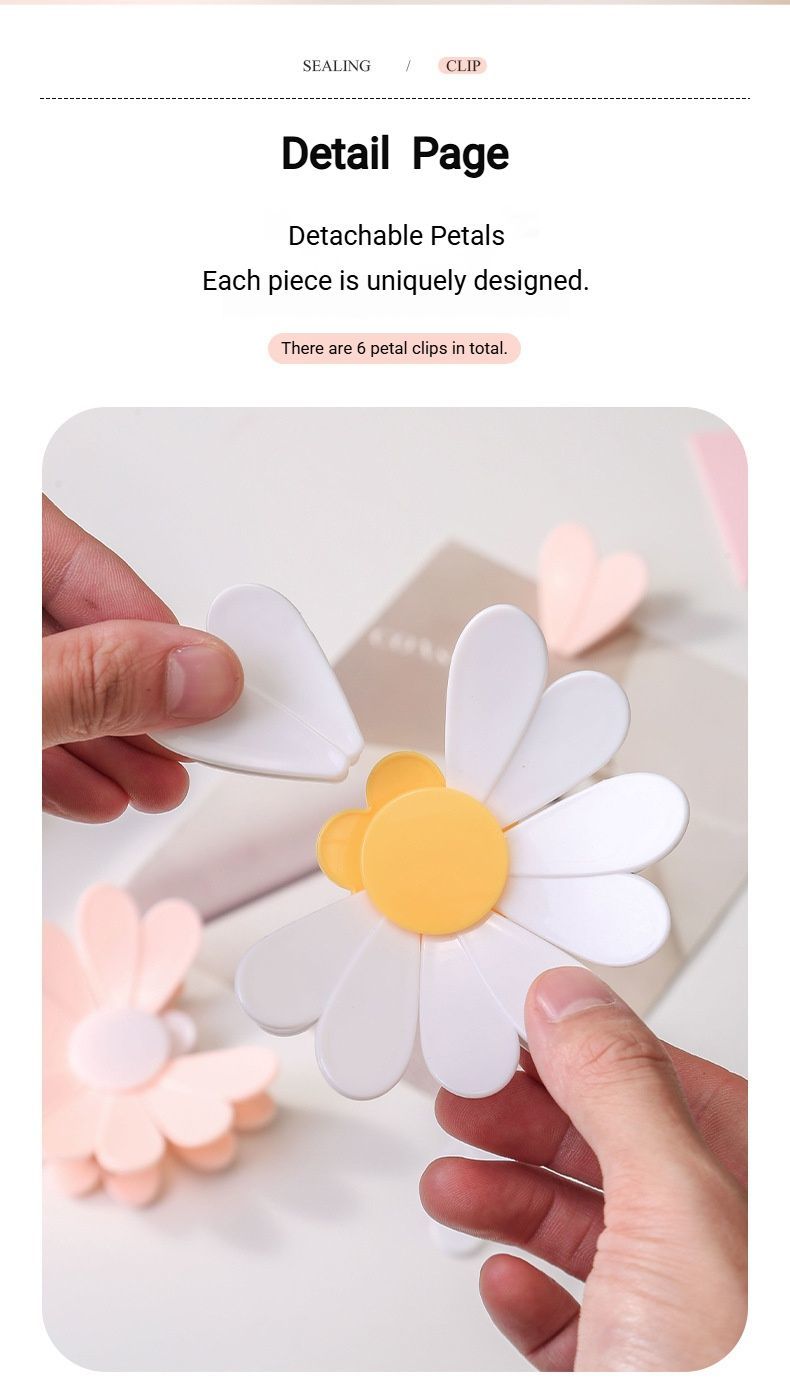 Daisy Sealing Clips Set Pink
