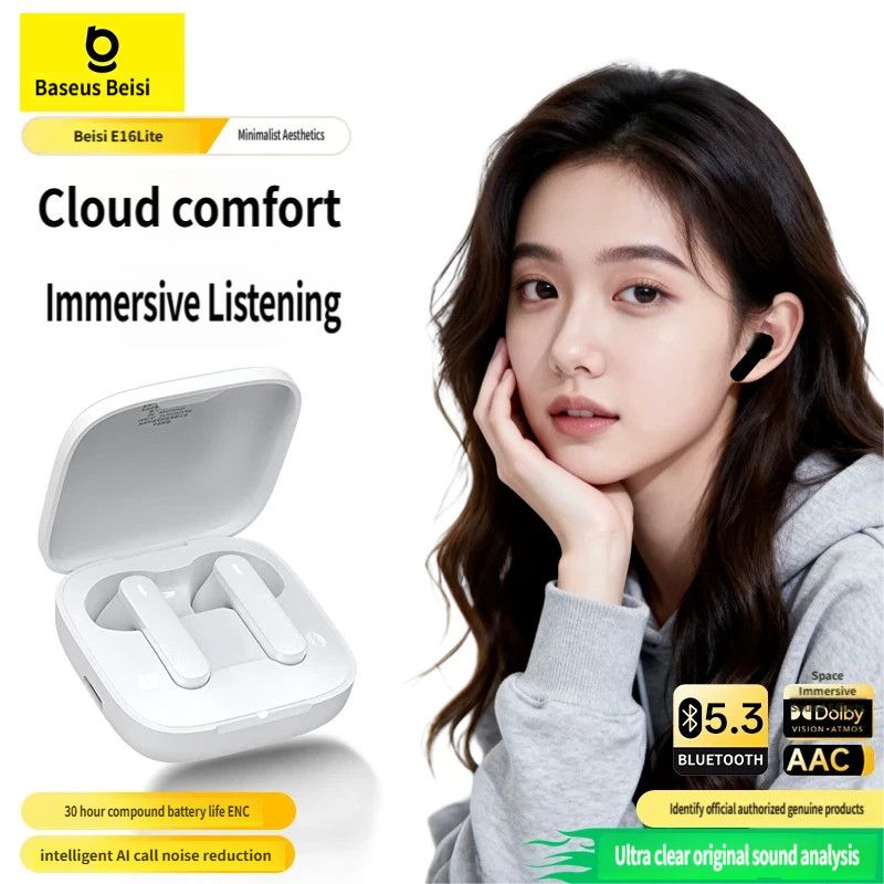 Baseus E16 Bluetooth headset-White