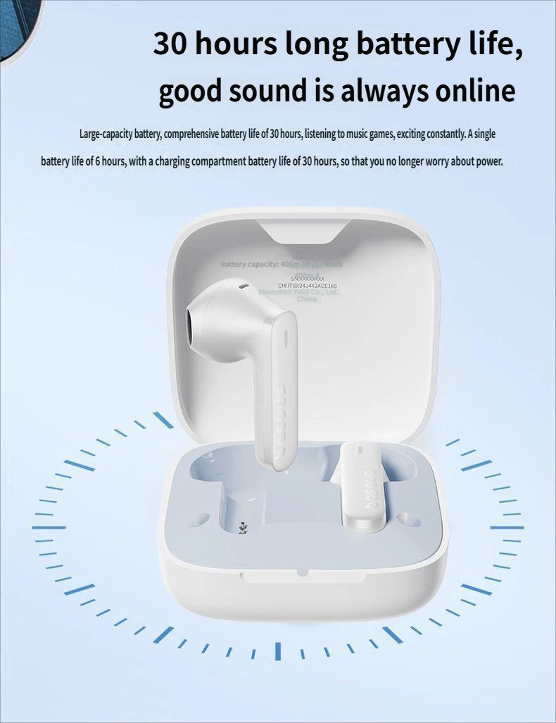 Baseus E16 Bluetooth headset-White