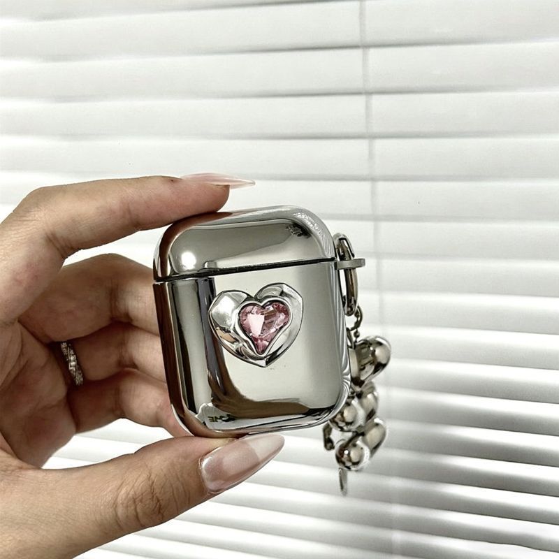 Floral Electroplated Case + 3 Heart Charms AirPods 2