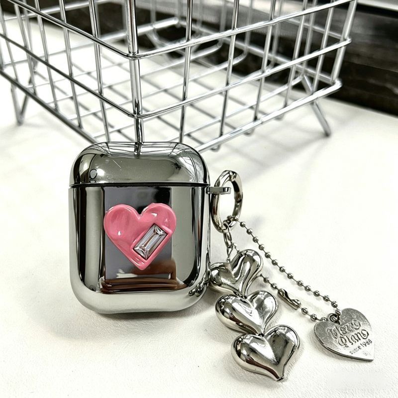 Floral Electroplated Case + 3 Heart Charms AirPods Pro