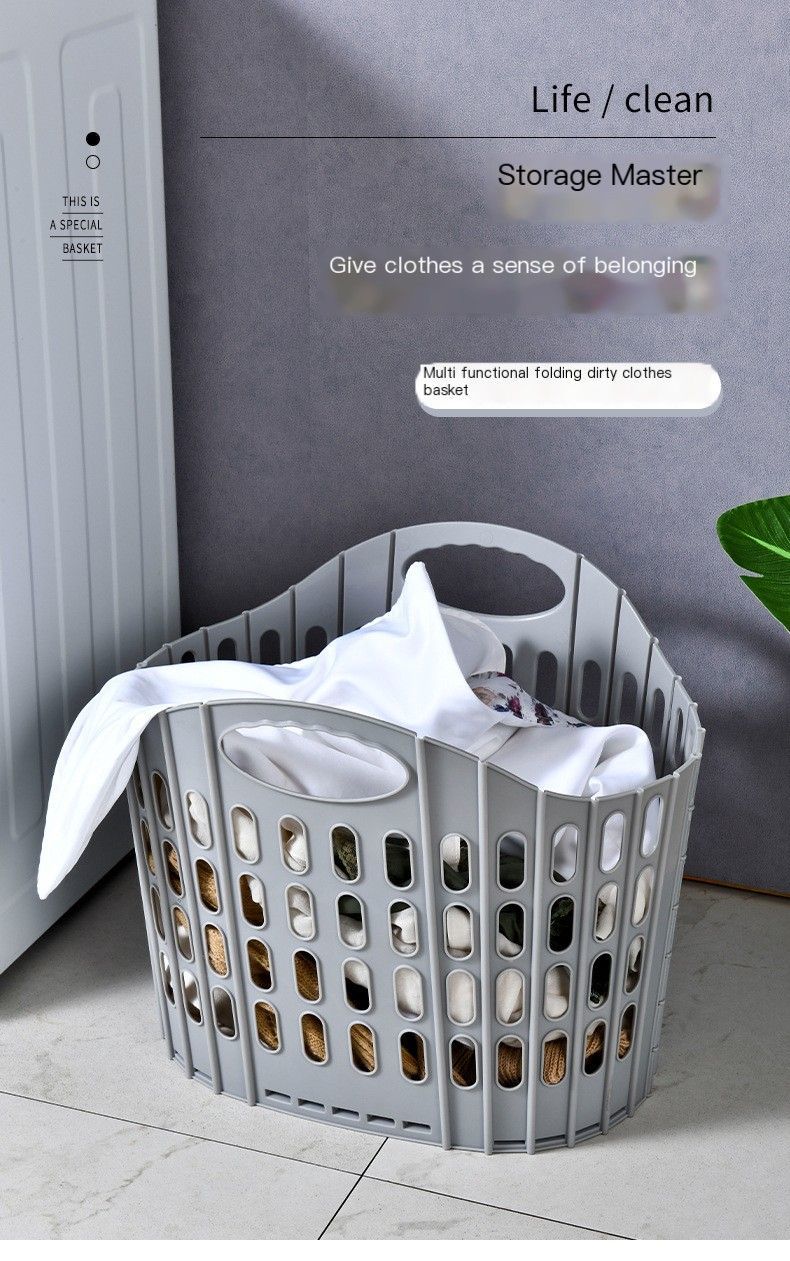 Fold the dirty clothes basket-large blue