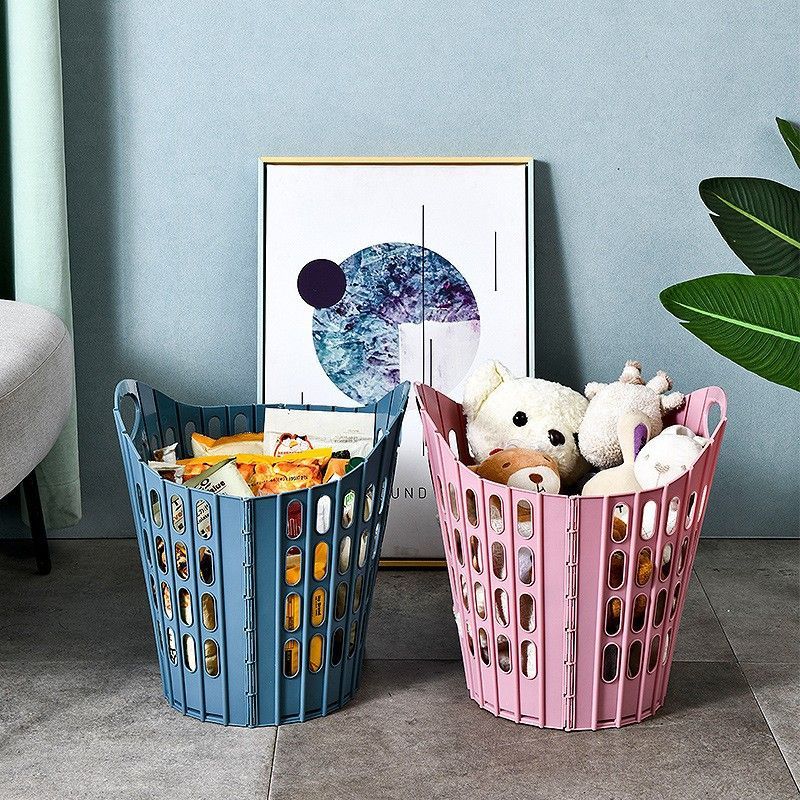 Fold the dirty clothes basket-small blue