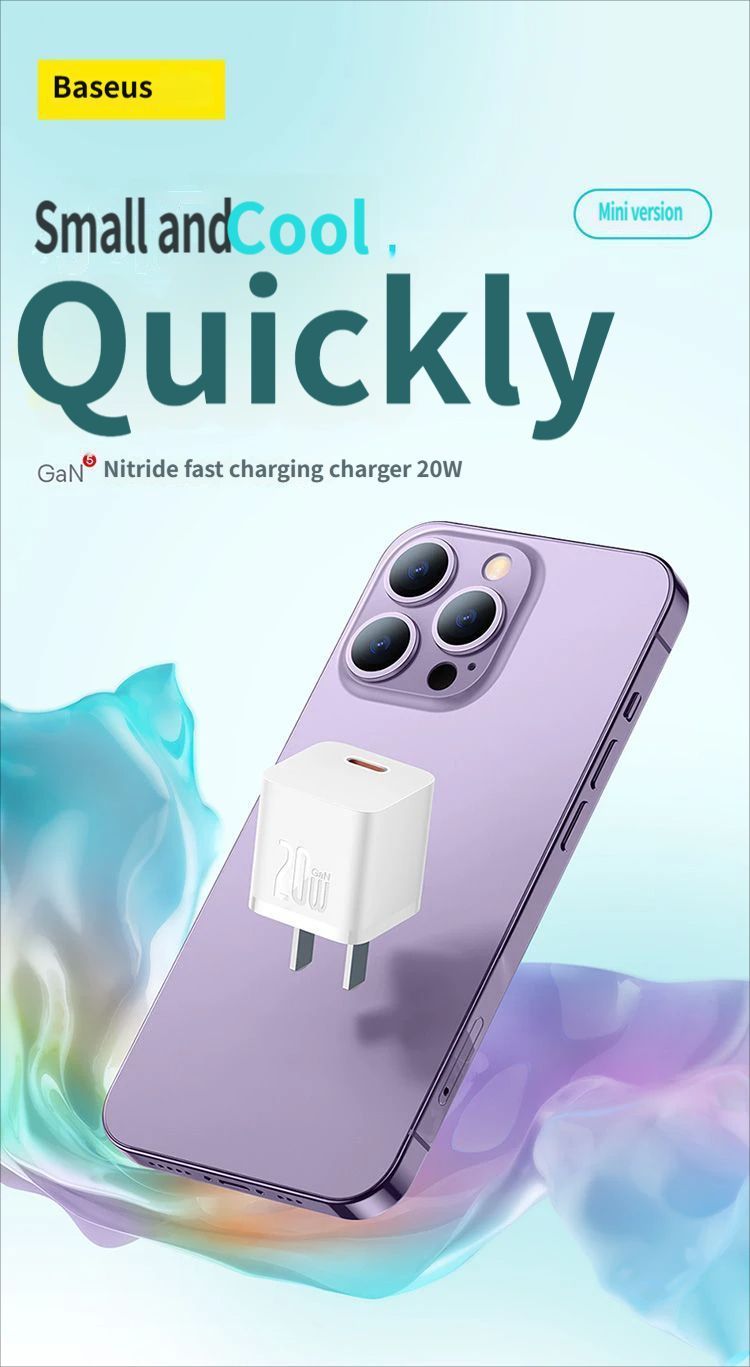 Baseus GaN5 Fast charging charger mini 1C 20W-Blue