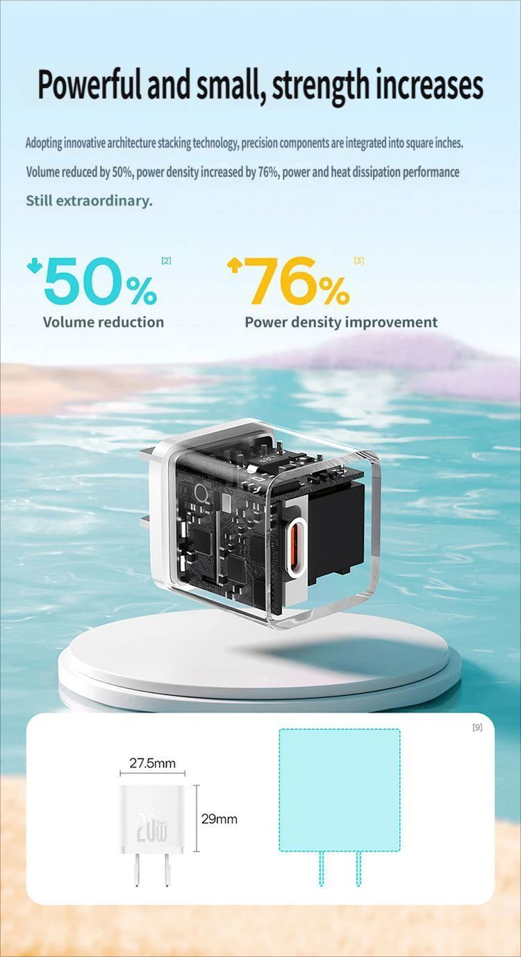 Baseus GaN5 Fast charging charger mini 1C 20W-Blue