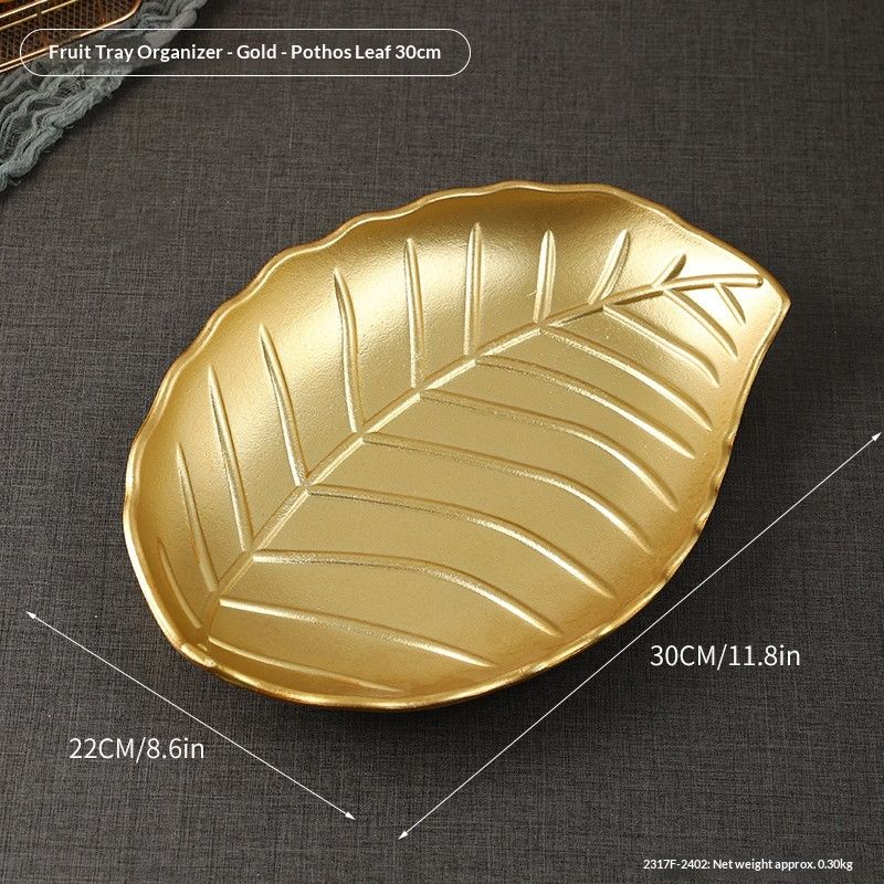 2317F-2502-Gold--VeinedLeaf30cm